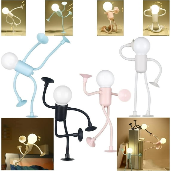 4PCS Changeable Shape Fun Sportsman Decorative Night Light, Bendable Mini Table Top Light, Suitable for Multiple Rooms