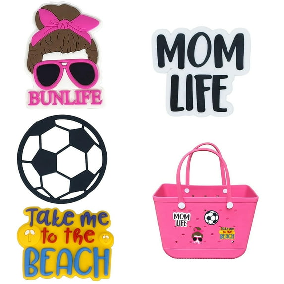 4PCS Charms for Beach Bag Beach Tote Bag Rubber Beach Bag, Summer Decoration Charms for Girls Women Bag Handbag Accessories