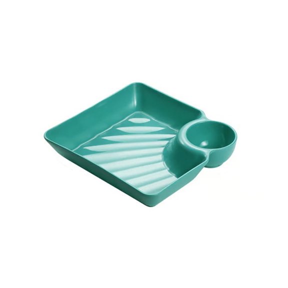 4PCS Chips and Salsa Serving Dish Plates, Veggie Platter Dipping Serving Trays with Sauce Rack for Buffet Family Party Appetizer Sushi Taco Salsa Charcuterie Barbecue Plate, Reusable