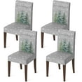 thumbnail image 1 of 4PCS Christmas Dining Chair Covers, Snow Trees Stretch Removable Washable Slipcover Chair Protector for Dining Room Home Decor, 1 of 6