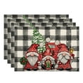4PCS Christmas Placemat Cotton Linen Tablecloth Thermal Mat Kitchen