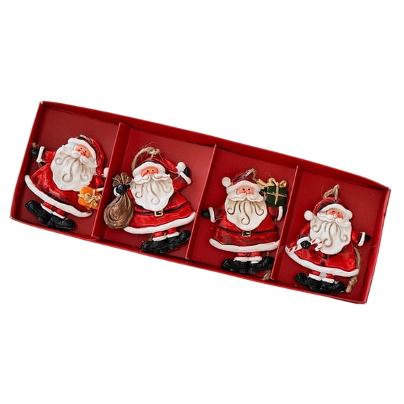 4PCS Christmas Resin Miniature Statues Decorative Santa/Snowman Figures Ideal for Terrariums and Tabletop Displays