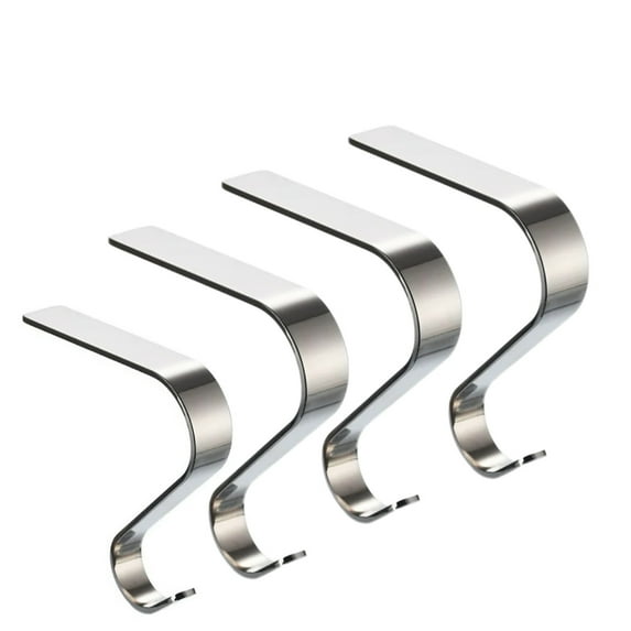 4PCS Christmas Stocking Holders Xmas Fireplace Hanger Hooks Holiday Mantel Garland Clips Metal Grips