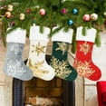 thumbnail image 1 of 4PCS Christmas Stockings Soft Faux Fur Snowflake Embroidery Sequins Classic Fireplace Tree Decorations Hanging Ornament for Xmas Season Decor, 20in, 1 of 5