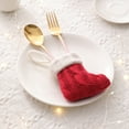 thumbnail image 1 of 4PCS Christmas Tableware Silverware Holders Set, Red Knitted Christmas Stockings Knife and Fork Bags Covers for Thanksgiving New Year Party Decorations Xmas Dinner Table Decor Ornaments, 1 of 6