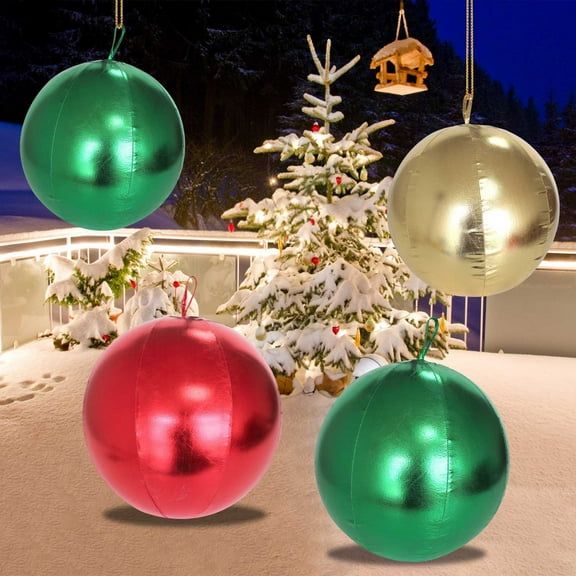 Christmas Inflatables Balls 24 Inch Outdoor Christmas Inflatable Decorated PVC Inflatable Christmas Tree Decorations Outdoor Decor Christmas Decoration Holiday Party and Lawn Decor