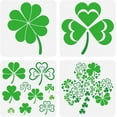 thumbnail image 1 of 4PCS Clover Stencil for Painting 11.8x11.8 inch Square Three Leaf Drawing Template Large Heart Pattern Leaves Painting Stencil St. Patrick's Day Theme Template for Wall Floor Decoration, 1 of 9