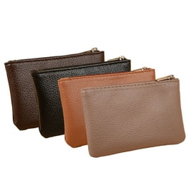 Nabob Leather Genuine Leather Squeeze Coin Purse Coin Pouch Made IN U.S.A. Change Holder For Men Woman Size 3.5 X 3.5 Brown Walmart