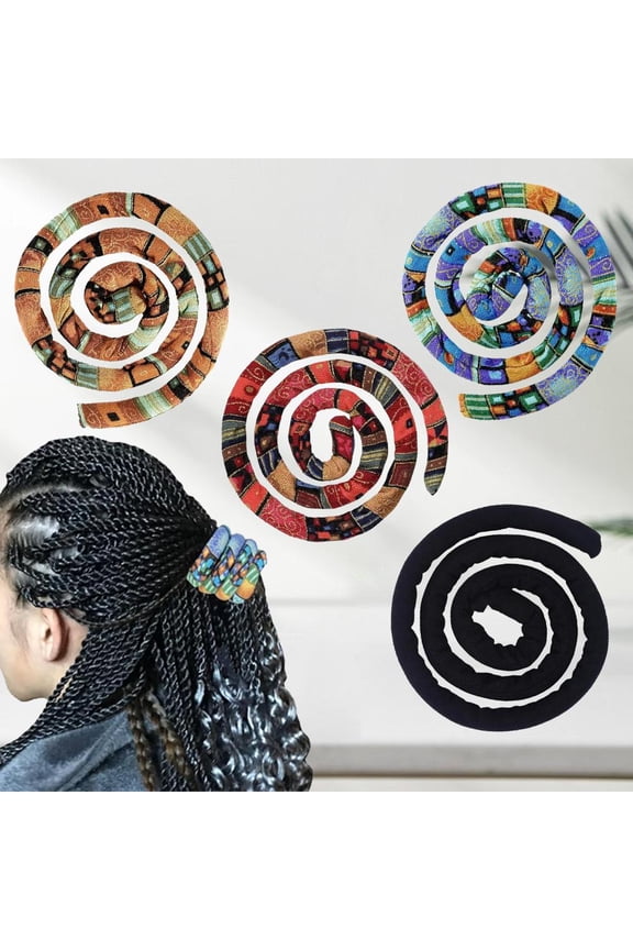 4PCS Colorful Spiral Hair Ties for Thick Curly Hair – Bendable Ponytail Holders Dreadlock Accessories,Vibrant Patterns,Perfect for Men Women with Ethnic Styles,Everyday Hair Styling seasonal halloween