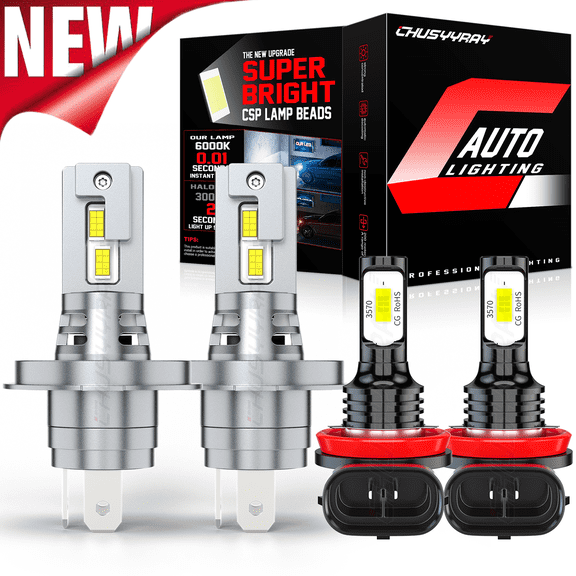 4PCS Combo LED Headlight Hi/Lo Beam Fog Light For Mini Cooper Clubman 2016-2019