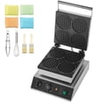 4PCS Commercial Waffle Maker, 1750W Non-Stick Stainless Steel Belgian ...