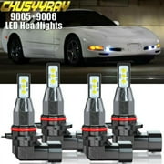 4PCS Compatible for Toyota Avalon 1995-2007 6000K LED Headlight High&Low Bulbs Combo Kit