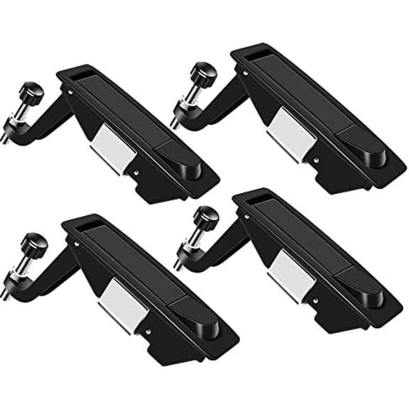 4PCS Compression Latch Lock Trigger Latch Zinc Alloy Adjustable Lever Hand Operated Flush Lever Compression Latches Black
