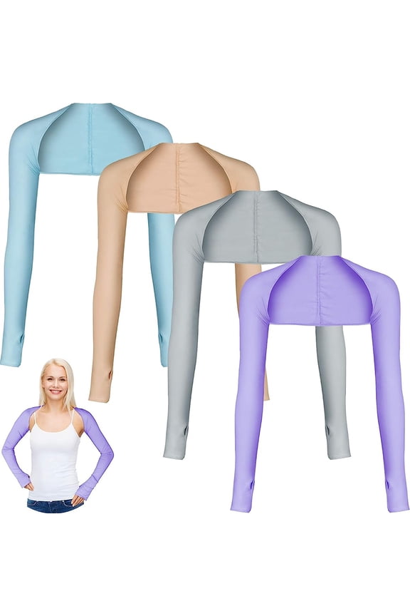4PCS Cooling Shawl Arm Sleeves with Finger Hole Anti UV Arm Covers for Women Man