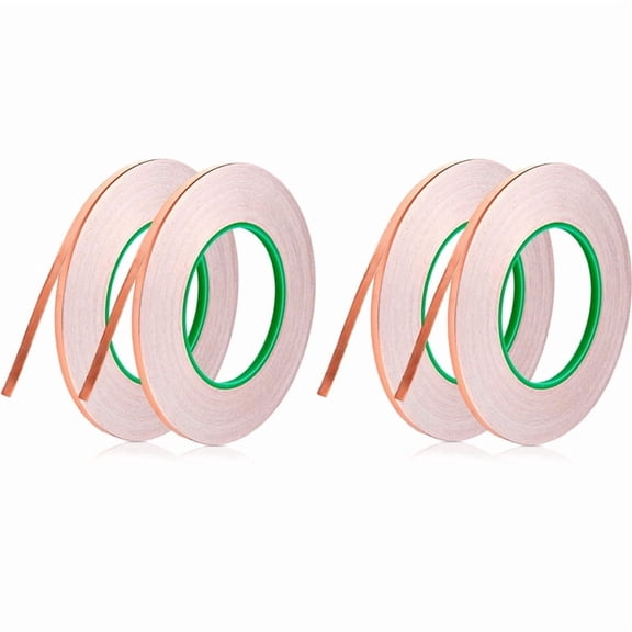 4PCS Copper Shielding Tape 1/4Inch X 164ft, Copper Foil Tape & Copper Shielding Tape for Copper Tape Conductive Adhesive