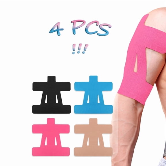 4PCS Cotton Kinesiology Tape Badminton Lifting Sports Muscle Patch Elastic Shoulder Pads Bandage for Protection