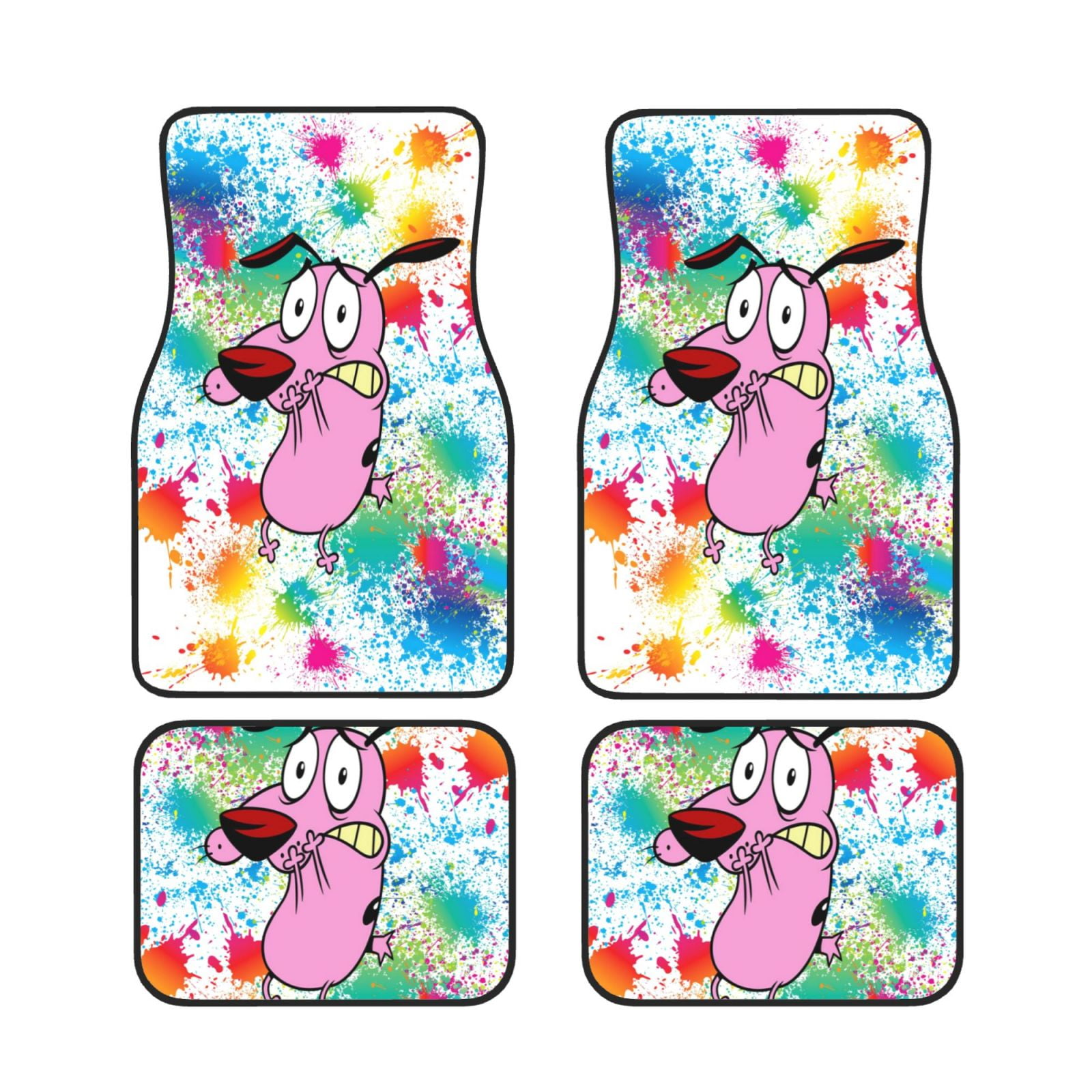 4PCS Courage The Cowardly Dog Car Floor Mats for Most Cars Sedan SUV