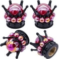 thumbnail image 1 of 4PCS Crown Bling Tire Stem Valve Caps, Crystal Diamond Tire Air Cap Set Universal Copper Core Stem Covers for Cars, SUV, Trucks, Bikes, Motorcycles, Bicycles (Black & Red), 1 of 6