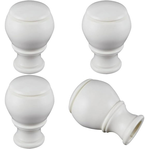 4PCS Curtain Rod Covers Ends Oldlace Plastic Curtain Finials Ends Caps Round Pole Finials 28mm Inner Diameter Curtain Heads for Home Office Curtain Roman Rod Decor(92x61mm)