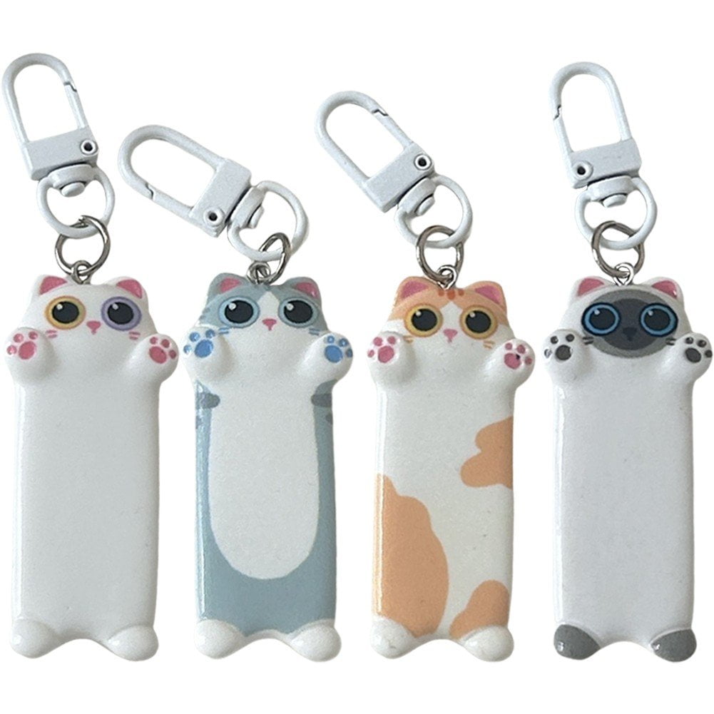 4PCS Cute Cat Keychains Kawaii Cartoon Animal Backpack Pendants Sweet ...