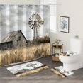 thumbnail image 1 of 4PCS Cute Highland Cow Shower Curtain Sets, Farmhouse Rustic Cattle Sunflower Western Waterproof Bathroom Accessories with Non-Slip Rugs, Toilet Lid Cover Bath Mat and 12 Hooks, Home Decor 72" x 72", 1 of 1