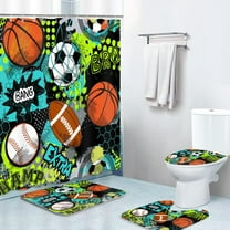 4PCS Cute Highland Cow Shower Curtain Sets, Farmhouse Rustic Cattle Sunflower Western Waterproof Bathroom Accessories with Non-Slip Rugs, Toilet Lid Cover Bath Mat and 12 Hooks, Home Decor 72" x 72"