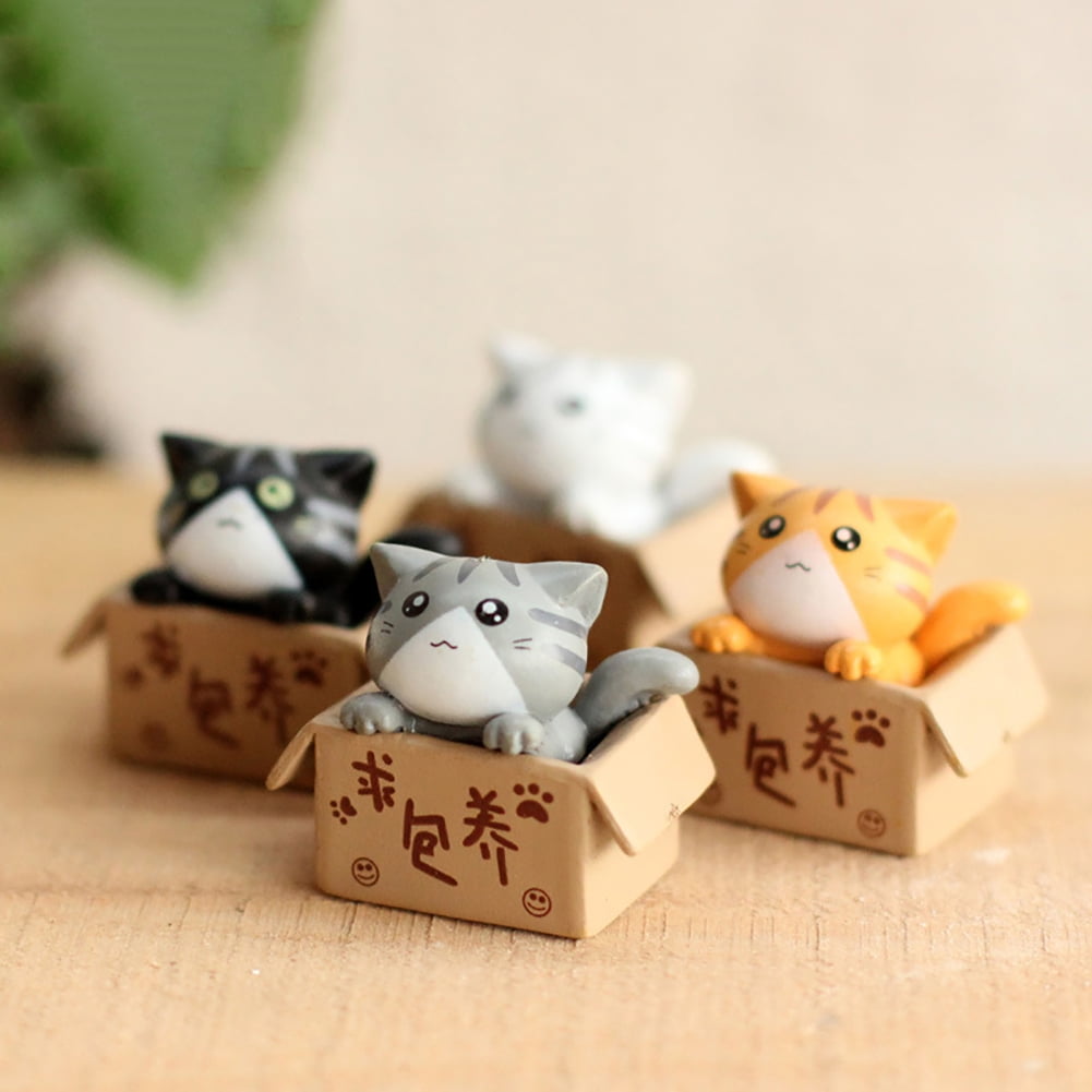 10 Mini Kawaii Cat Figurines – Cute Tiny Kittens For Cake Toppers, Desk Decor, Plant Pals & Party Favors - View #11
