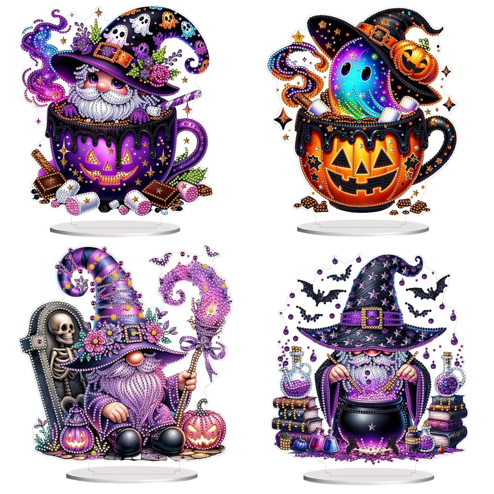 4PCS DIY Diamond Ornaments Diamond Art Painting Halloween Goblin
