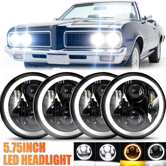 4PCS DOT 5 3/4" 5.75 LED Headlights HI/LO DRL For Oldsmobile 442 98 F85 Cutlass