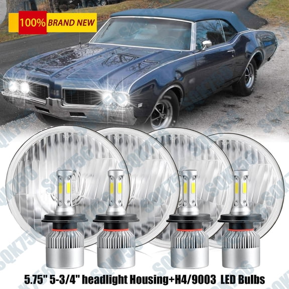 4PCS DOT 5 3/4" 5.75 LED Headlights HI/LO DRL For Oldsmobile 442 98 F85 Cutlass