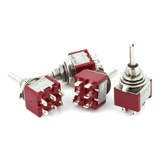 4PCS DPDT 3 Positions Latching Toggle Switch 250V 2A 120V 5A