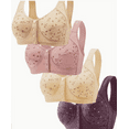 thumbnail image 1 of 4PCS Daisy Bras for Older Women, Daisy Bras for Women Front Closure No Underwire Comfort Senior Snap Closing Bra, 1 of 6