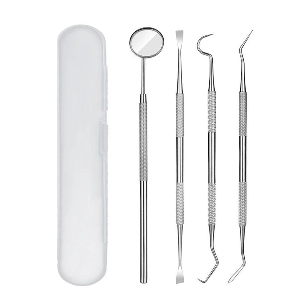 4PCS Dental Tools Teeth Cleaning Tool Kit, Dental Tools, Professional Dental Picks for Teeth Cleaning, Surgical Stainless Steel Plaque Remover for Teeth