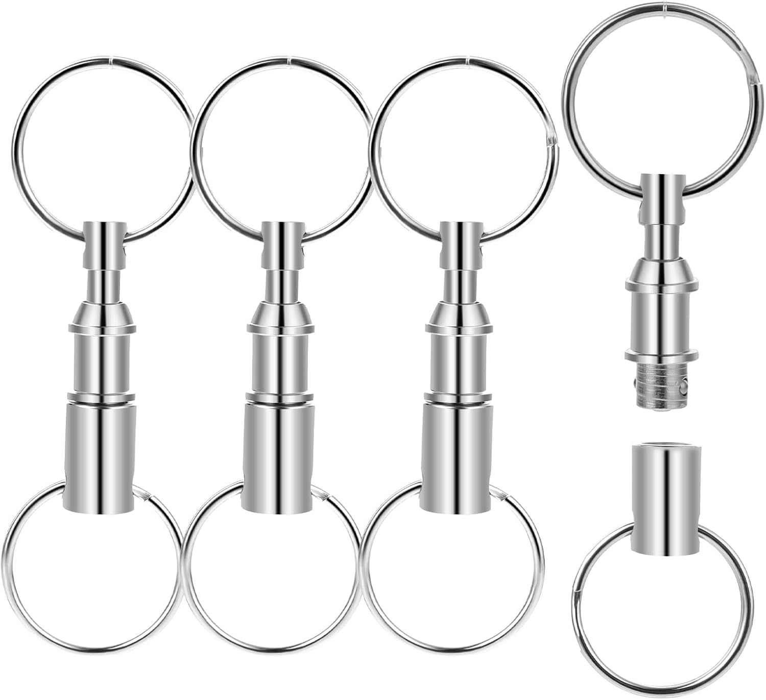 4PCS Detachable Key Ring Quick Release, Pull Apart Key Ring Quick