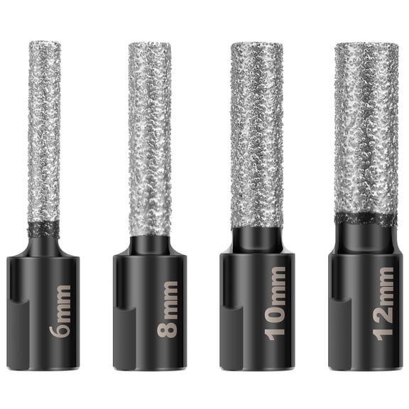 TMWEFUSC 4PCS Diamond Drill Bits Set Dry Grinding for Ceramic Glass Porcelain Marble Granite