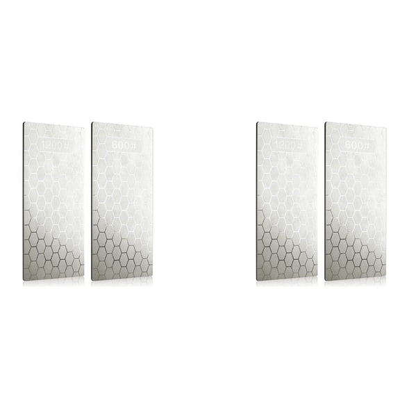 4PCS Diamond Sharpening Stone, Whetstone Honeycomb Diamond Sharpener Plate with Non-Slip Base(600/1200 Grit)