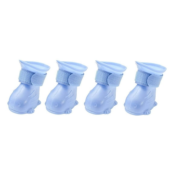 4PCS Dog Boots - Small 1.6x1.4in Light Blue Adjustable Soft Booties, Non-Slip Paw Protector for Small/Medium Dogs Outdoor Indoor