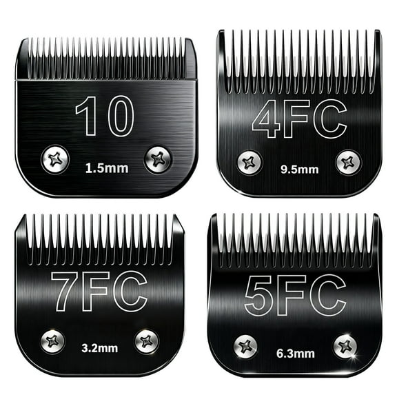 4PCS Dog Grooming Blades Compatible with Andis Dog Clippers Blades,Dog Clipper Blades Compatible with Oster A5,Wahl km10 Dog Clippers,Stainless-Steel Blade Sharp,Size:10+4FC+5FC+7FC