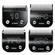 4PCS Dog Grooming Blades Compatible with Andis Dog Clippers Blades,Dog Clipper Blades Compatible with Oster A5,Wahl km10 Dog Clippers,Stainless-Steel Blade Sharp,Size10+4FC+5FC+7FC