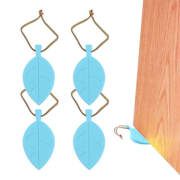 4PCS Rubber Hook Type Door Stoppers Door Stop Works on All Floor Surfaces, Control The Size of The Door Gaps and Prevent The Lock-Outs - blue