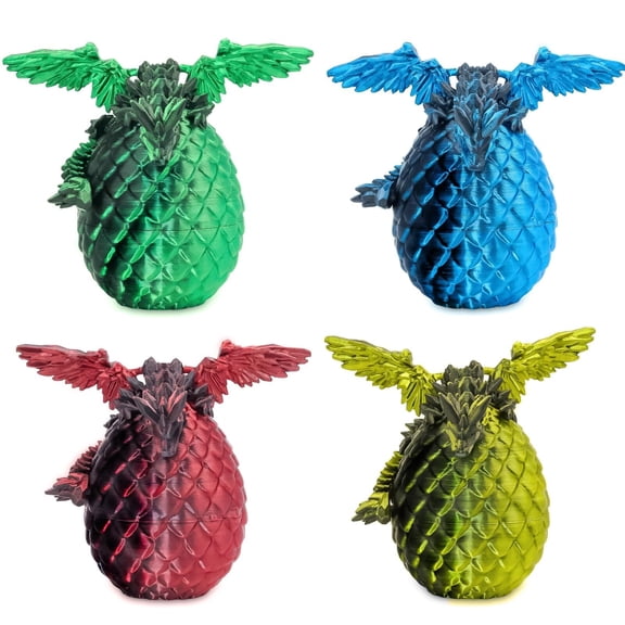 4PCS Dragon Eggs With Mini Dragon Inside 3D Printed Mystery Gifts Toys Set For Kids Boys Girls Easter Christmas Birthday Graduation Back To School Stocking Stuffer(Magic Pop)