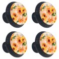 4PCS Drawer Knobs Pull Handle Sunflower Floral