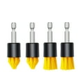 thumbnail image 1 of 4PCS Drill Brush Set Yellow - Hard Bristle Scrub Brush for Car Wheel Hub Tire Kitchen Tile Carpet Cleaning, 1 of 6