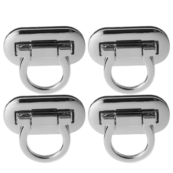 4PCS Durable Alloy Padlocks Die Casting Lock Suitcase Mortise Lock Accessories Silver (Gasket Style Random)