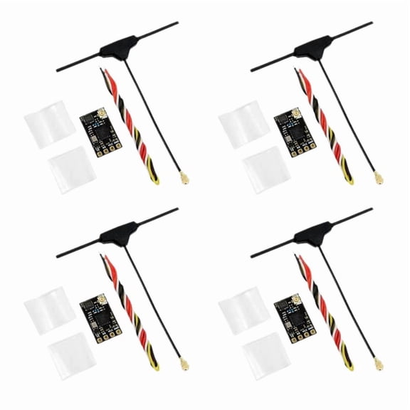 4PCS ELRS 2.4GHz Receiver NANO ExpressLRS Receiver with T-Type Antenna Support Wifi Upgrade for FPV RC Long Range Drone,4 * Receiver 4 * Antenna 8 * Heat Shrink Tubing 4 * Connection Cable,Black
