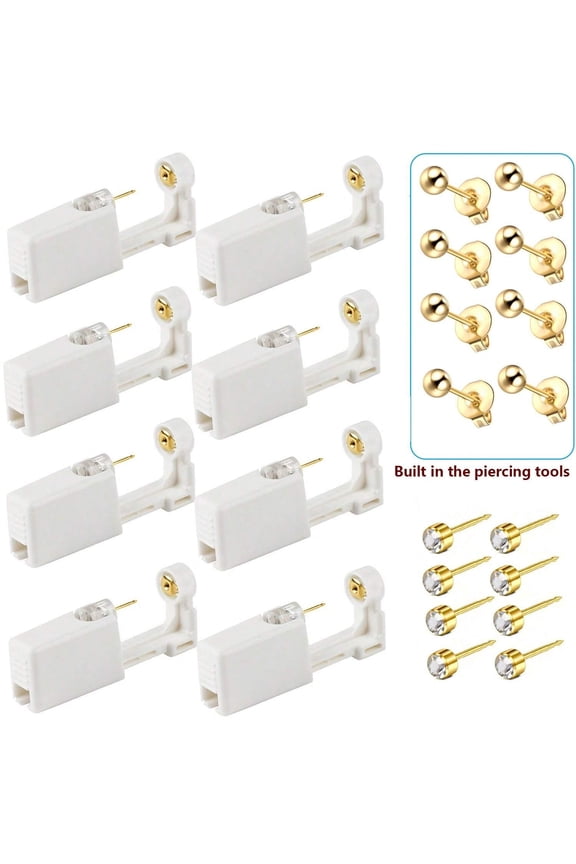 4PCS Ear Piercing Kit Disposable Ear Piercing Gun With 4mm Star Cubic Zirconia Stud for Home Piercing, First-Time Piercings