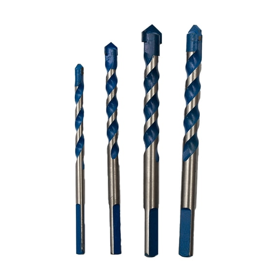 4PCS Electric Tools Center Drill Hammer Concrete Ceramic Tile Metal Drill Bit Round Shank 6/8/10/12mm DIY Wall Hole Saw Drilling