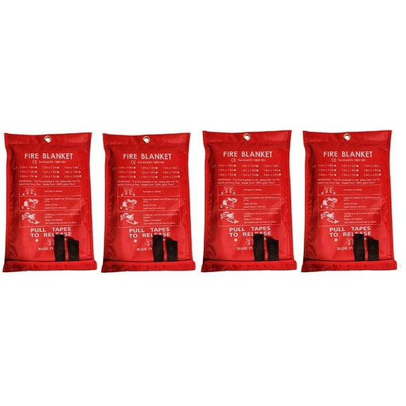 4PCS Emergency Fire Blanket, Fire Blanket, Fire Suppression Blanket for Kitchen, Grill, Fireplace (59Inch X 59Inch)