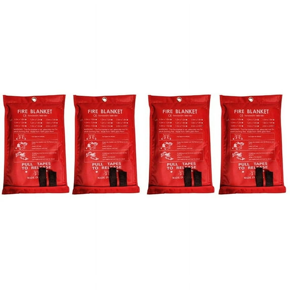 4PCS Emergency Fire Blanket, Fire Blanket, Fire Suppression Blanket for Kitchen, Grill, Fireplace (78.7Inch X 78.7Inch)