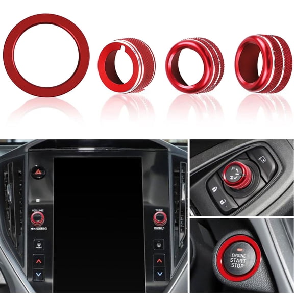 4PCS Engine Start Stop Button Outer Ring Kits for Crosstrek with Legacy and WRX 2020-2025